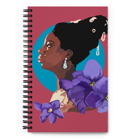 Nina Simone "Violet" Spiral Notebook