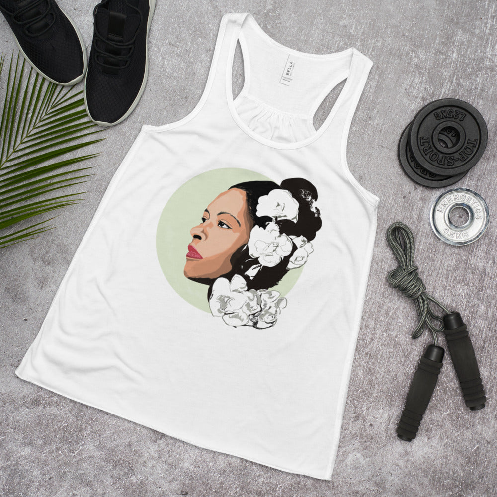 Billie Holiday "Gardenia" Flowy Racerback Tank