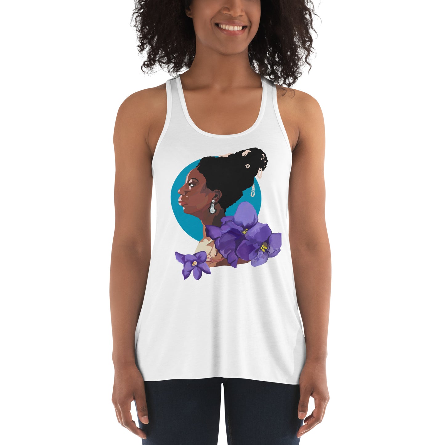 Nina Simone "African Violet" Flowy Racerback Tank