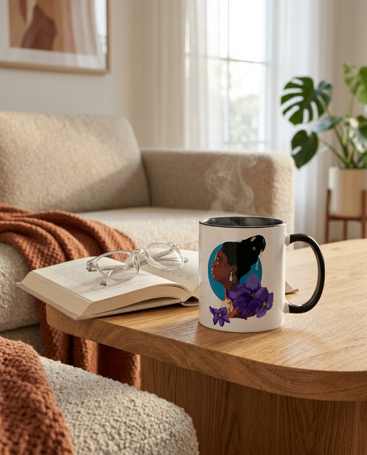 Nina Simone "African Violet" Glossy Mug | 11 oz