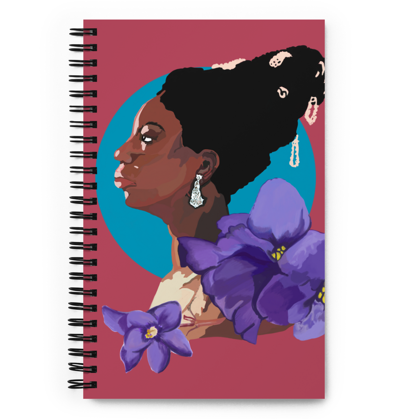 Nina Simone "Violet" Spiral Notebook